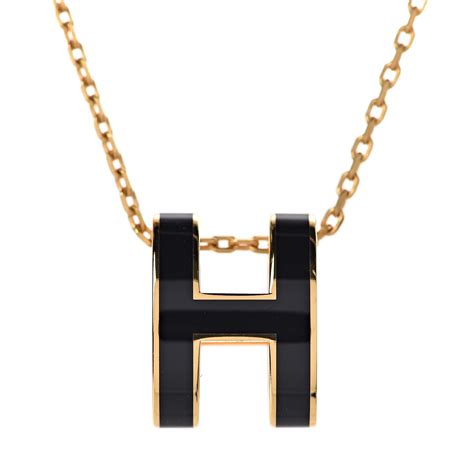 hermes pop h necklace black|Hermes h necklace on sale.